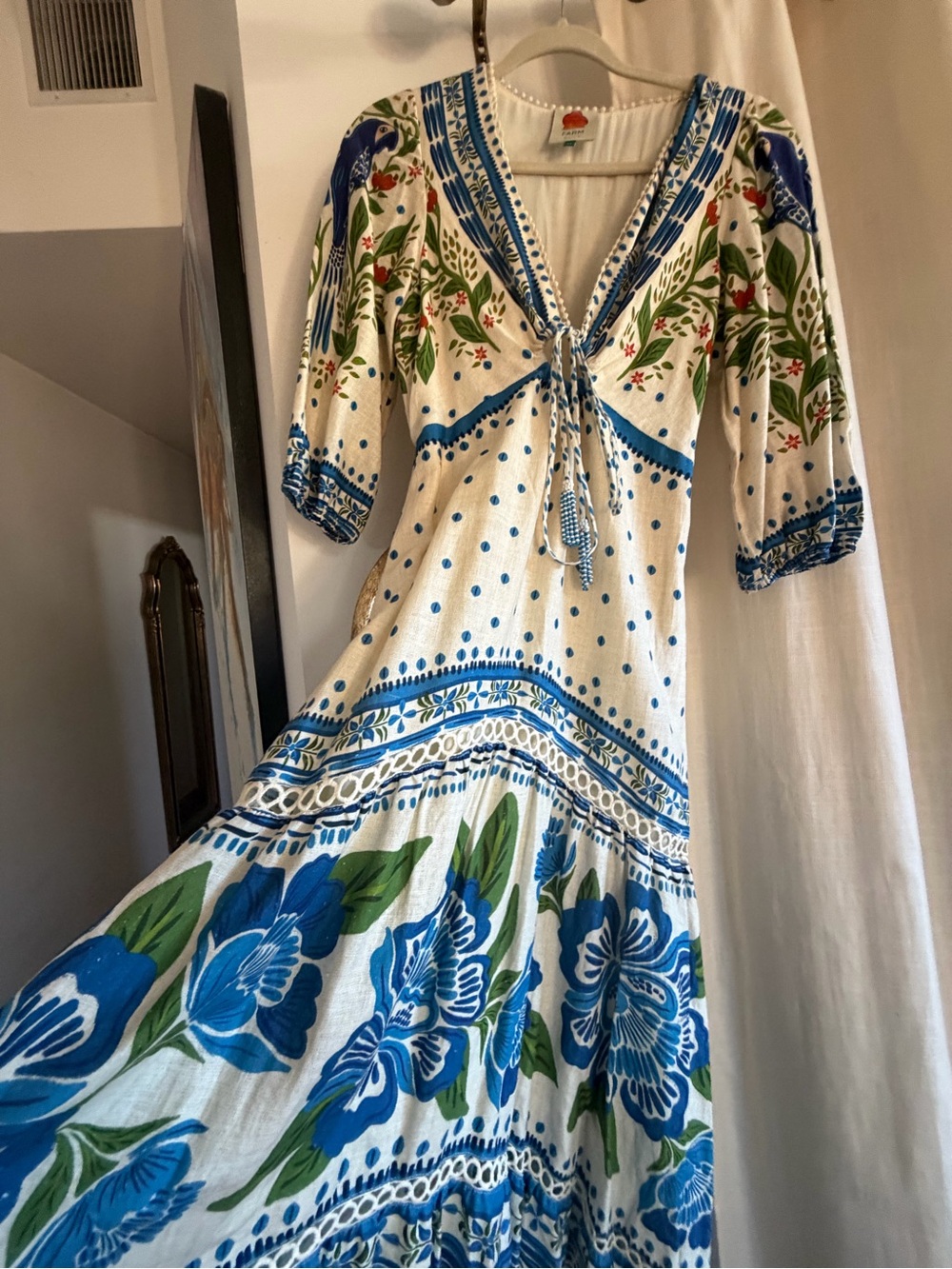 Farm Rio Macaw Flight Tiered Maxi Dress XS - Picture 6 of 14